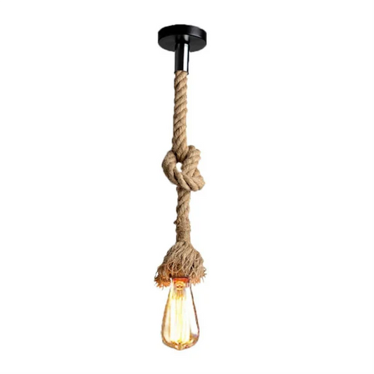 Rustic Rope Pendant Light – Vintage Industrial Style