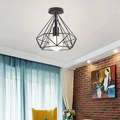 Geometric Black Metal Pendant Light - Modern Industrial Design