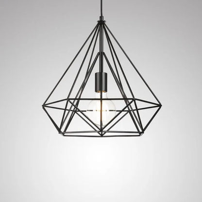 Geometric Black Metal Pendant Light - Modern Industrial Design