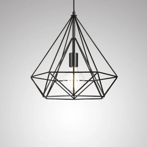 Geometric Black Metal Pendant Light - Modern Industrial Design