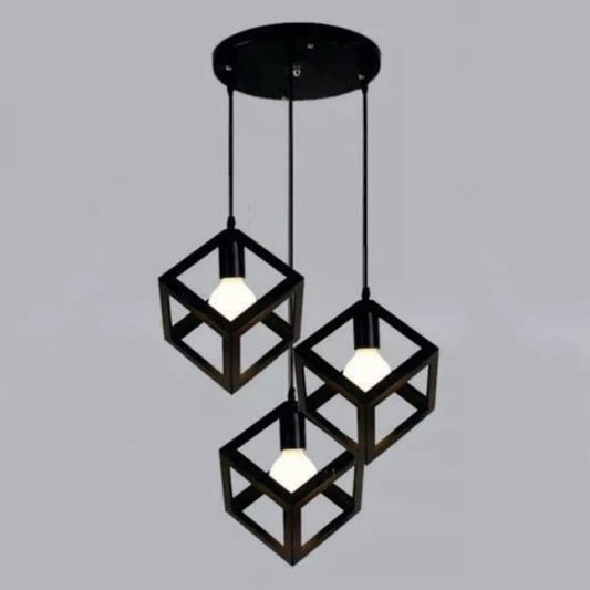 Modern Cube Pendant 3 in 1 Chandelier - Minimalist Industrial Design